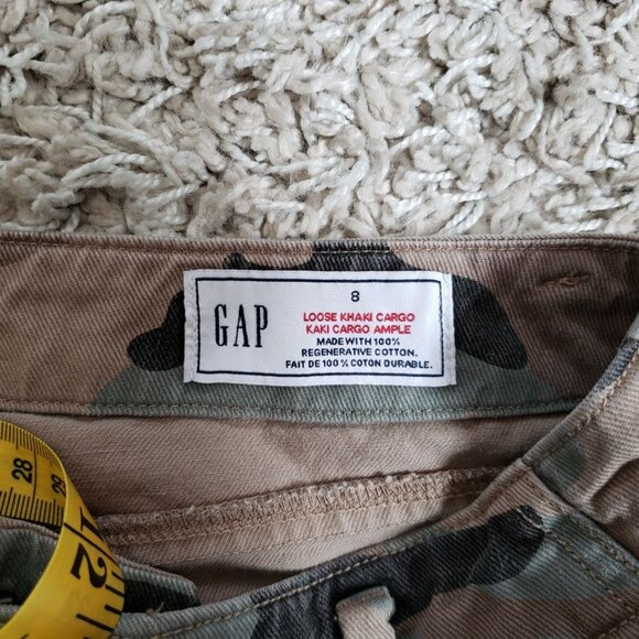 GAP Wide Leg Camo Cargo Pants Size 8 - Picture 6 of 6